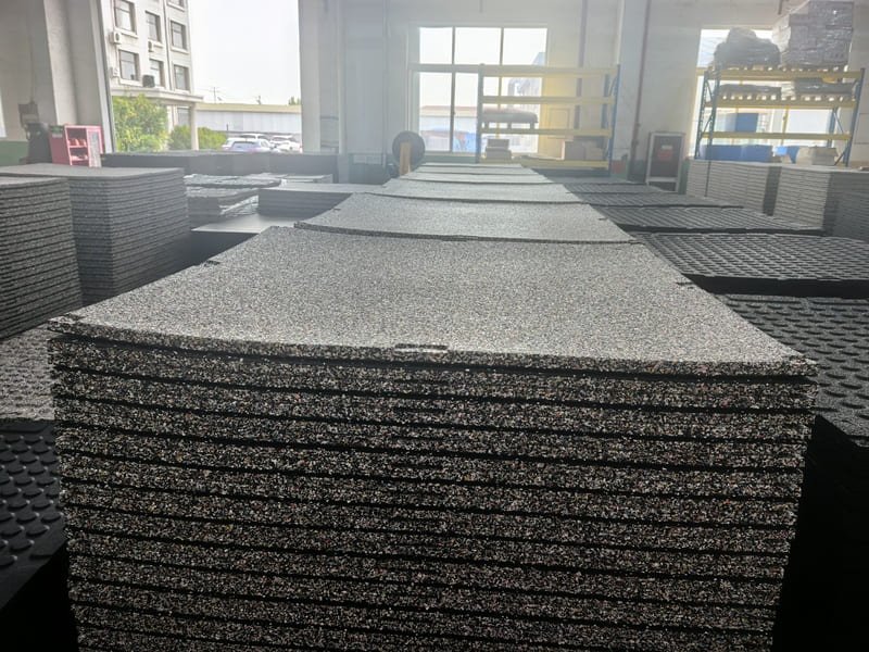 rubber flooring failure on wet concrete